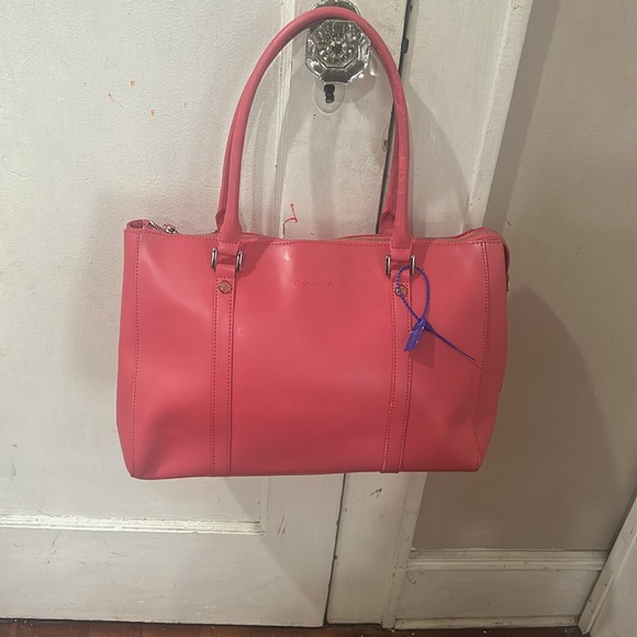 Agnes B. Tote Bag Handbag Leather Zip Closure - Picture 2 of 14